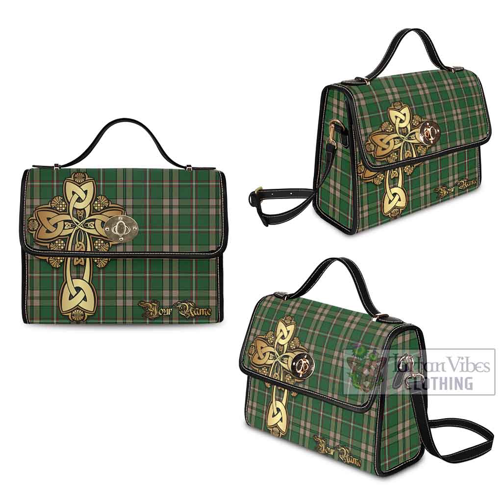 Tartan Vibes Clothing O'Neill (Neil) Tartan Waterproof Canvas Bag Golden Thistle Celtic Cross Style