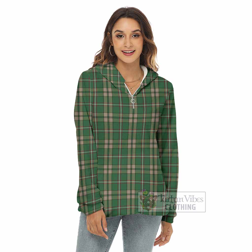 Tartan Vibes Clothing O'Neill (Neil) Tartan Women's Borg  Half Zip Fleece Hoodie