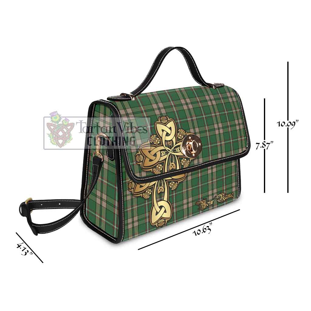 Tartan Vibes Clothing O'Neill (Neil) Tartan Waterproof Canvas Bag Golden Thistle Celtic Cross Style