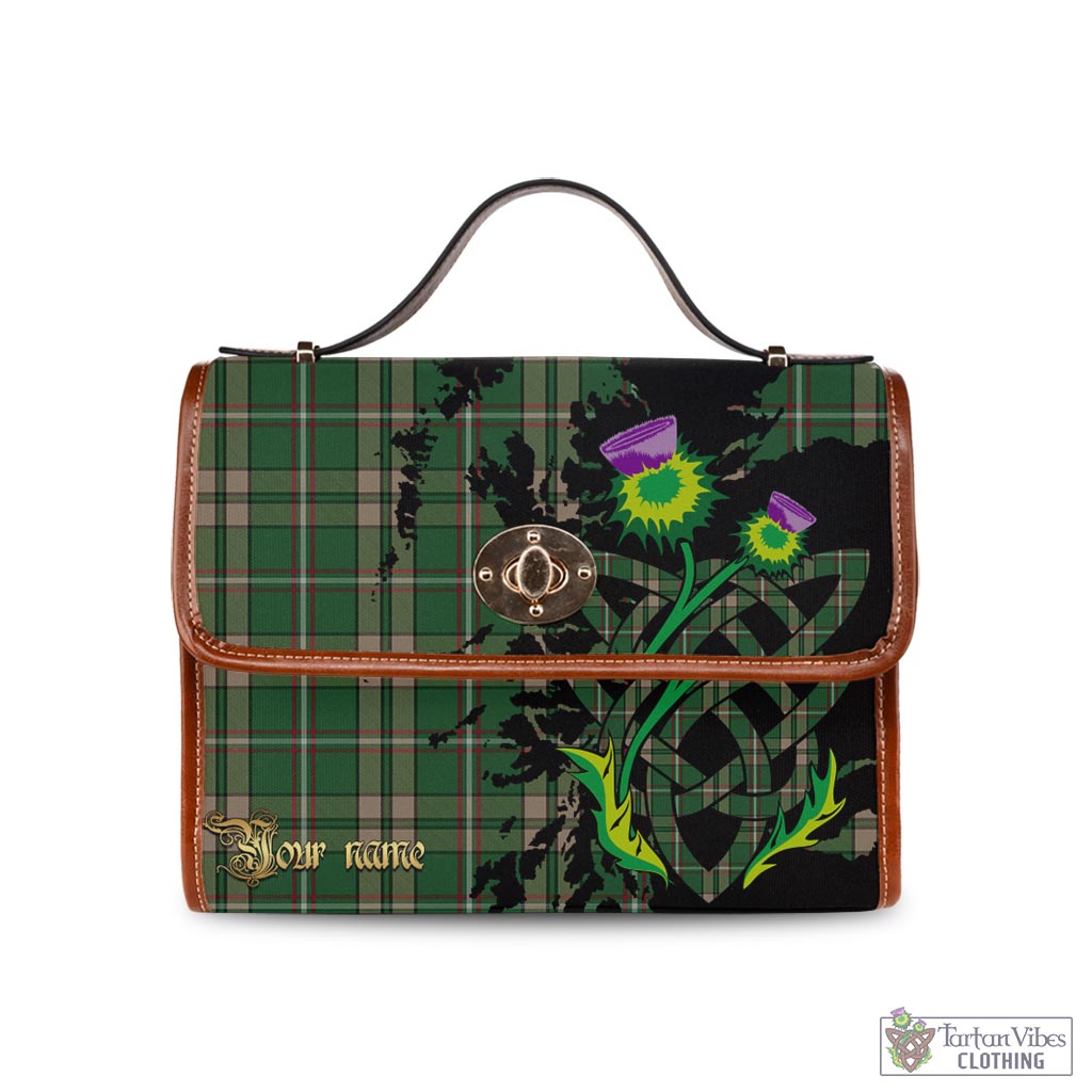 Tartan Vibes Clothing O'Neill (Neill) Modern Tartan Waterproof Canvas Bag with Scotland Map and Thistle Celtic Accents