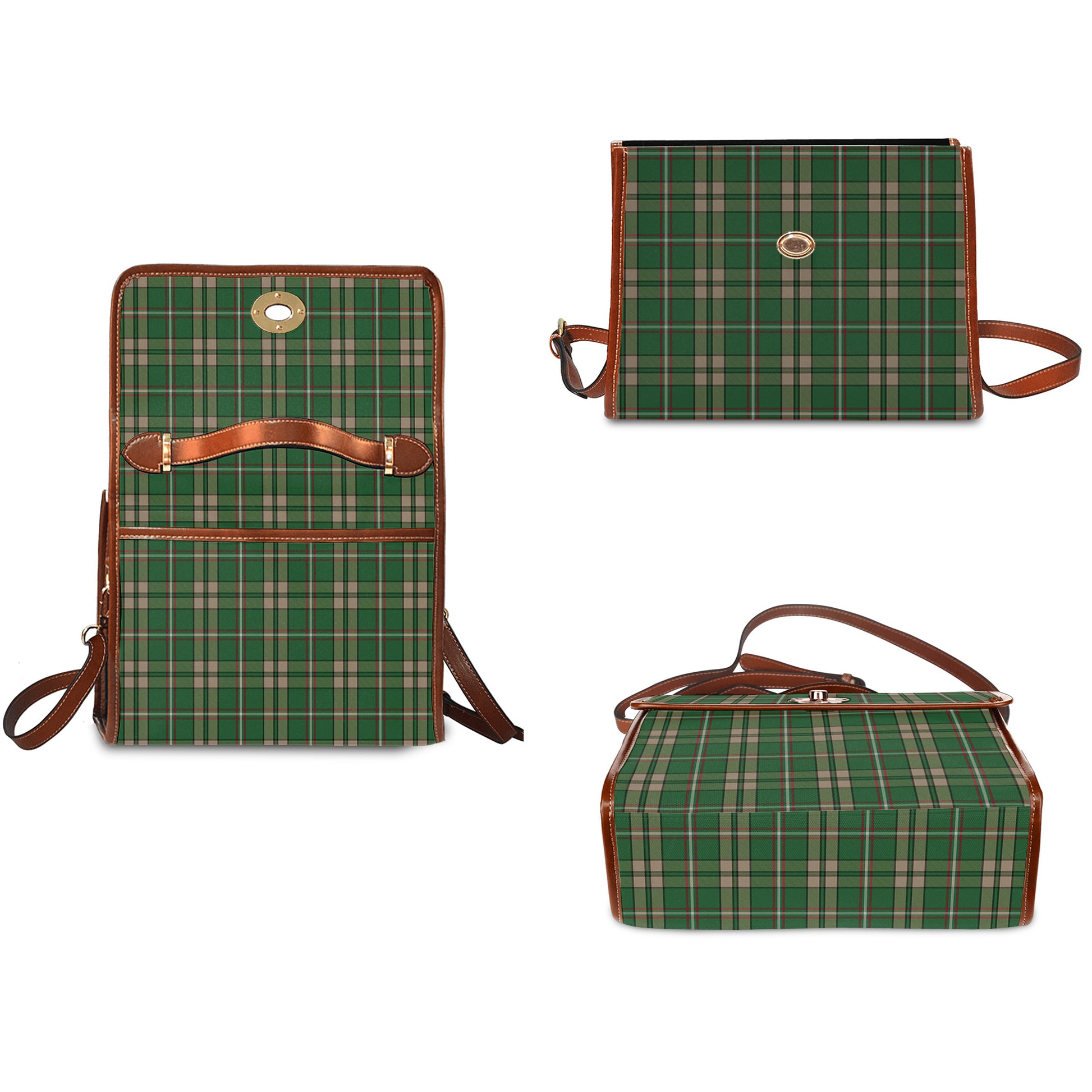 Tartan Vibes Clothing O'Neill (Neill) Modern Tartan Leather Strap Waterproof Canvas Bag