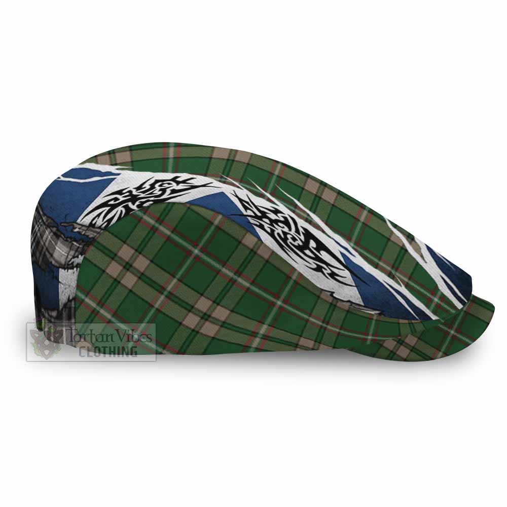 O'Neill (Neill) Tartan Flat Cap, Jeff Cap Scotland Flag Ripped Tribal Design