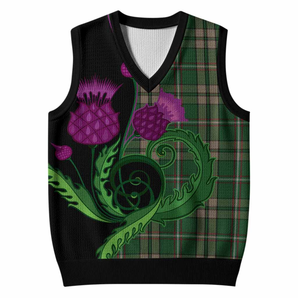 O'Neill (Neill) Tartan Knitted V-Neck Vest Traditional Scottish Thistle