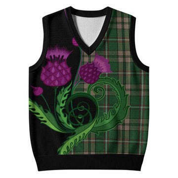 O'Neill (Neill) Tartan Knitted V-Neck Vest Traditional Scottish Thistle