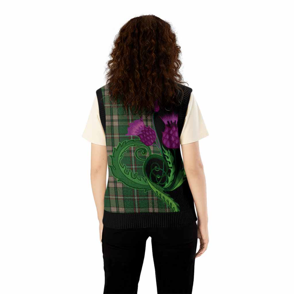 O'Neill (Neill) Tartan Knitted V-Neck Vest Traditional Scottish Thistle