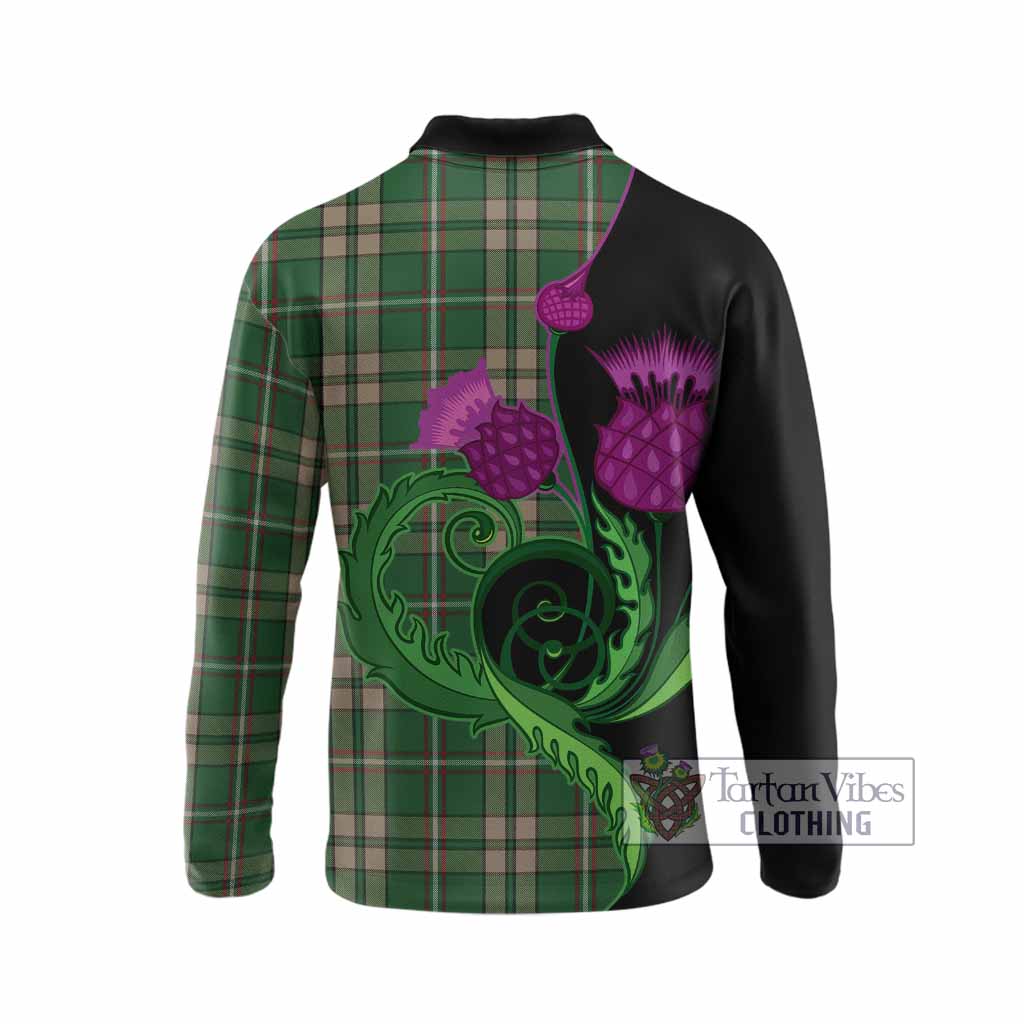 O'Neill (Neill) Tartan Long Sleeve Polo Shirt Traditional Scottish Thistle