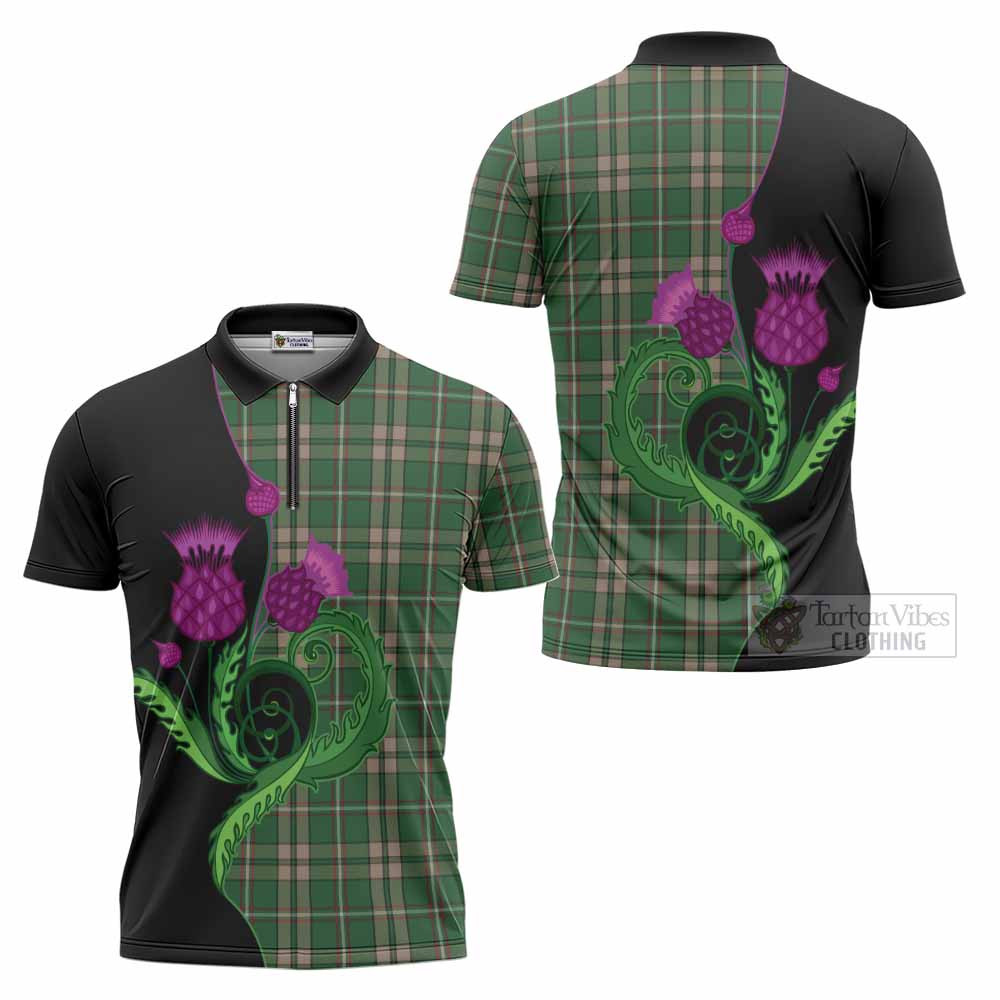 O'Neill (Neill) Tartan Zipper Polo Shirt Traditional Scottish Thistle