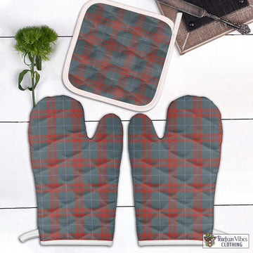 O'Neill Red (Neill Red) Weathered Tartan Combo Oven Mitt & Pot-Holder Combo 2 Oven Mitt & 1 Pot-Holder Black - Tartan Vibes Clothing
