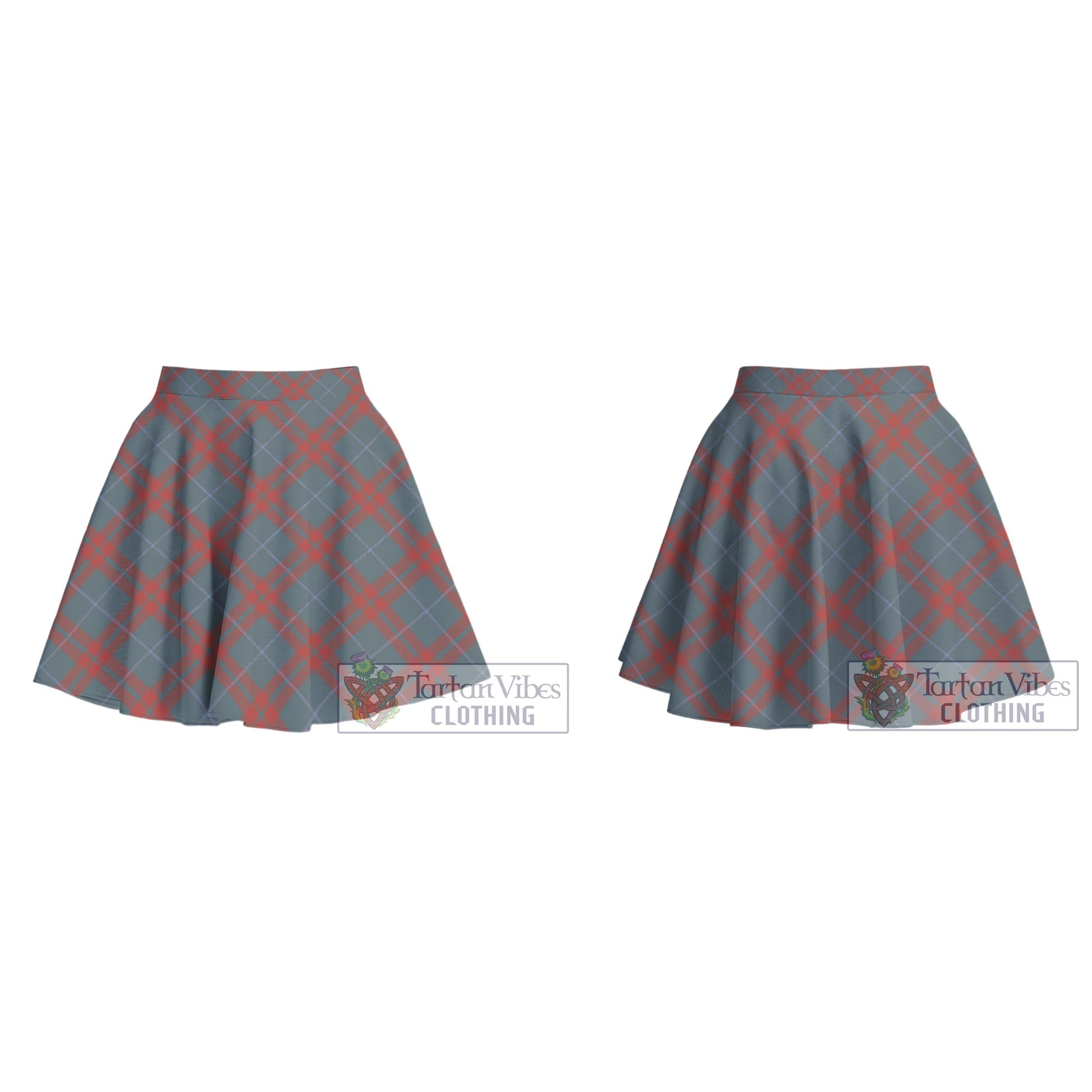 Tartan Vibes Clothing O'Neill Red (Neill Red) Weathered Tartan Women's Plated Mini Skirt