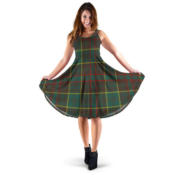 Ontario Province Canada Tartan Sleeveless Midi Womens Dress
