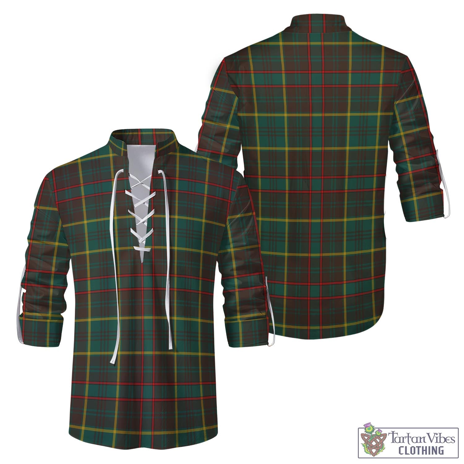 Tartan Vibes Clothing Ontario Province Canada Tartan Men's Scottish Traditional Jacobite Ghillie Kilt Shirt