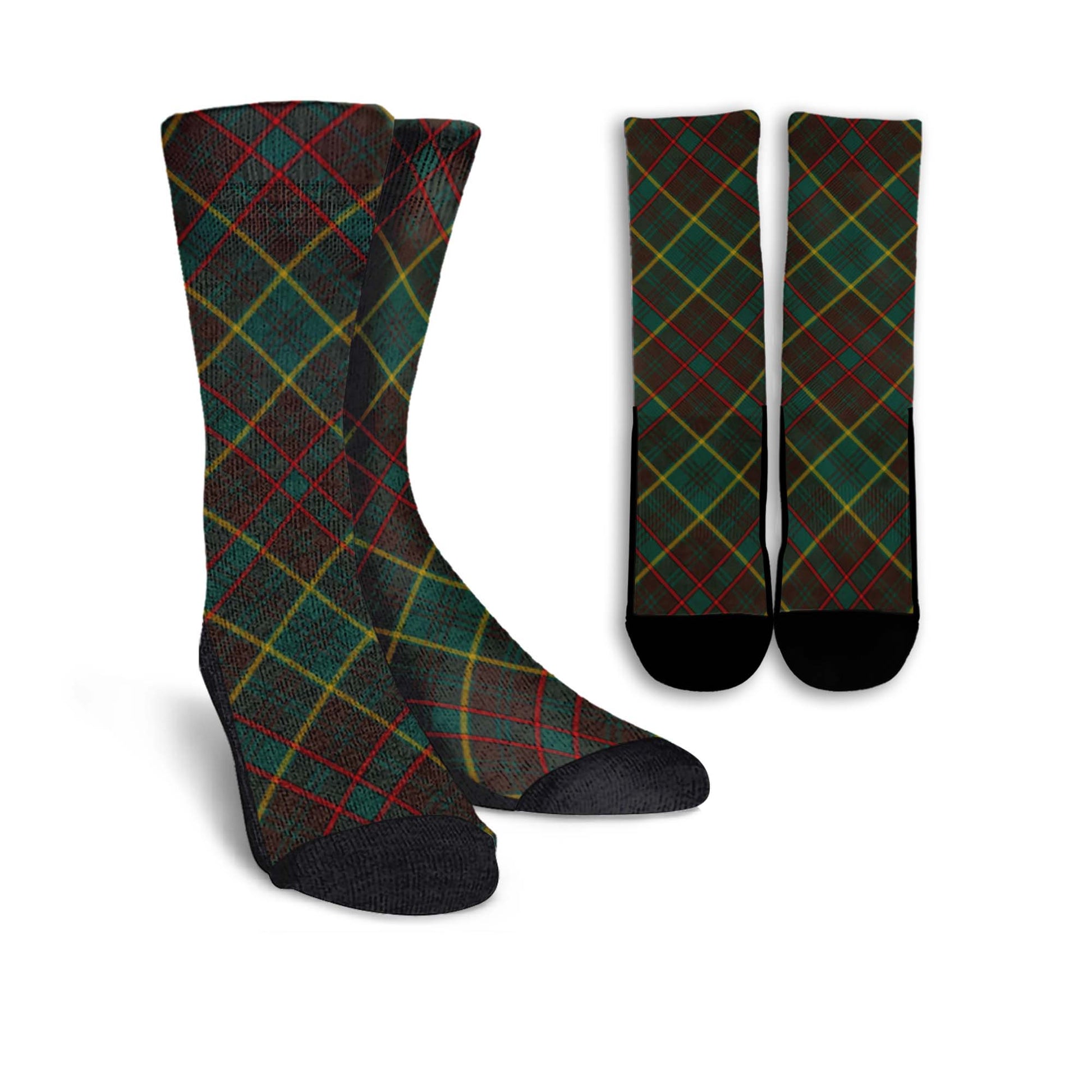 Ontario Province Canada Tartan Crew Socks Cross Tartan Style - Tartanvibesclothing