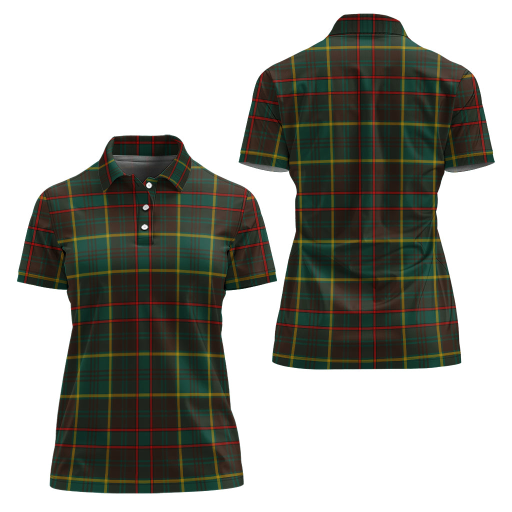 ontario-province-canada-tartan-polo-shirt-for-women