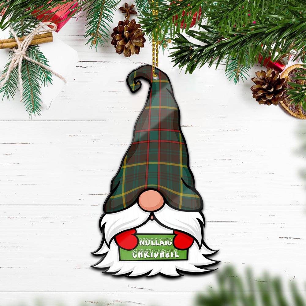 Ontario Province Canada Gnome Christmas Ornament with His Tartan Christmas Hat Wood Ornament - Tartanvibesclothing Shop