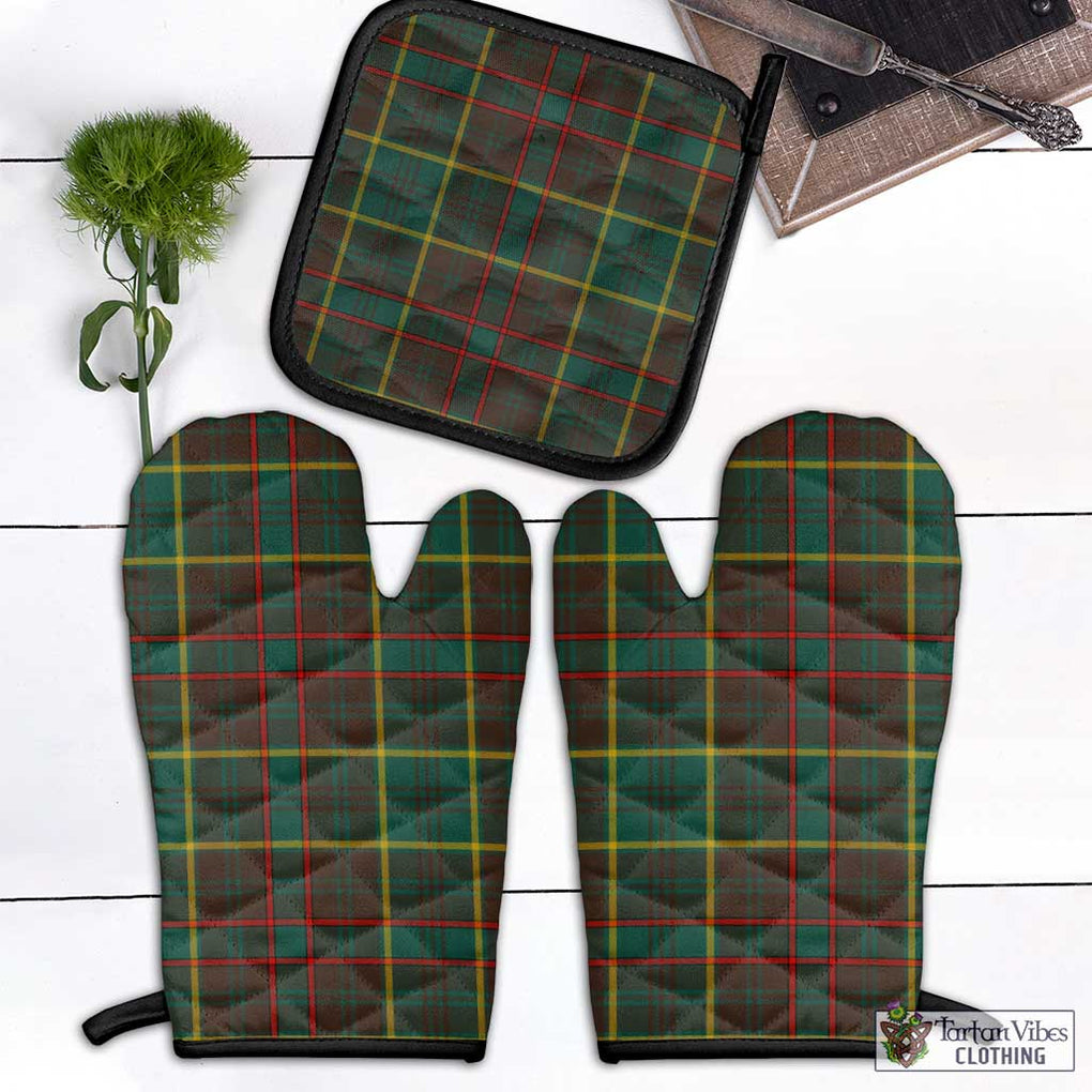 Ontario Province Canada Tartan Combo Oven Mitt & Pot-Holder Combo 1 Oven Mitt & 1 Pot-Holder Black - Tartan Vibes Clothing