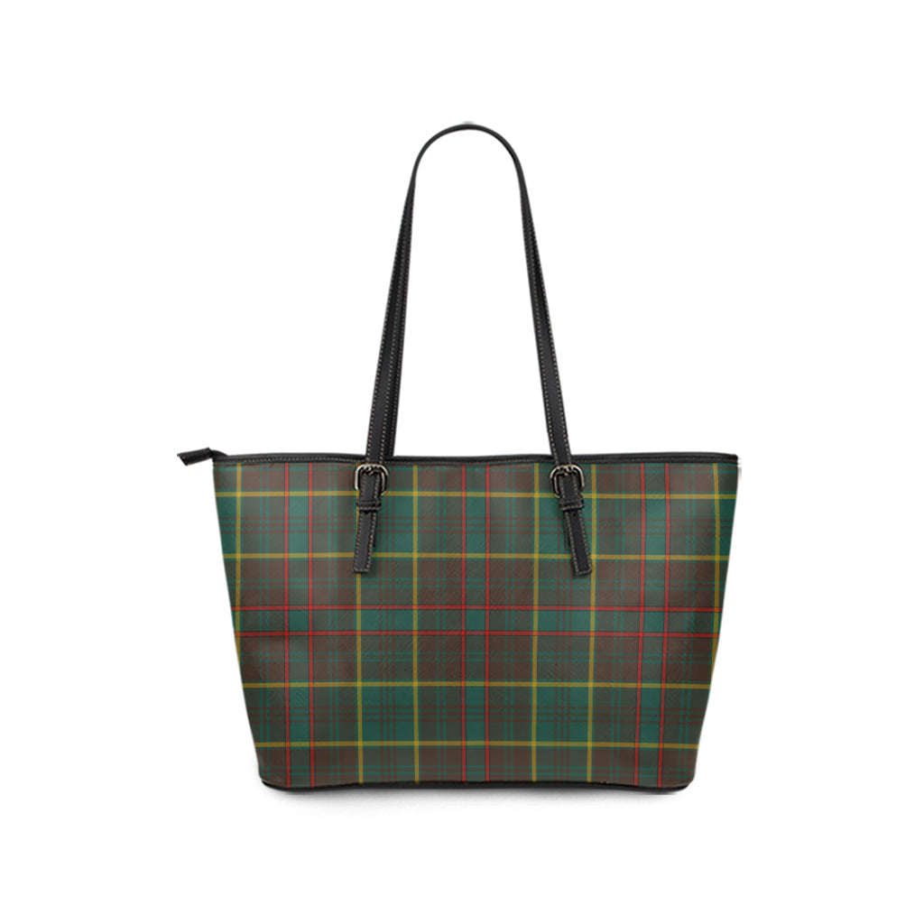 ontario-province-canada-tartan-leather-tote-bag