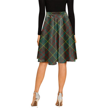 Ontario Province Canada Tartan Melete Pleated Midi Skirt Cross Style