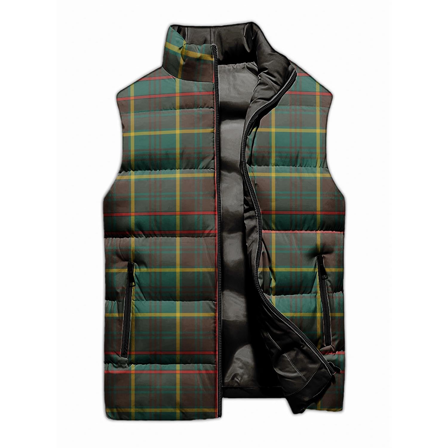 Ontario Province Canada Tartan Sleeveless Puffer Jacket - Tartanvibesclothing