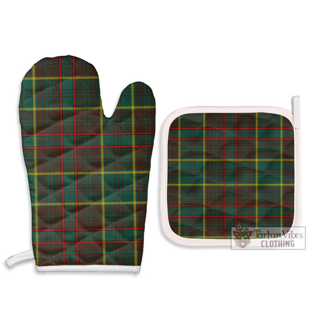 Ontario Province Canada Tartan Combo Oven Mitt & Pot-Holder Combo 1 Oven Mitt & 2 Pot-Holder White - Tartan Vibes Clothing