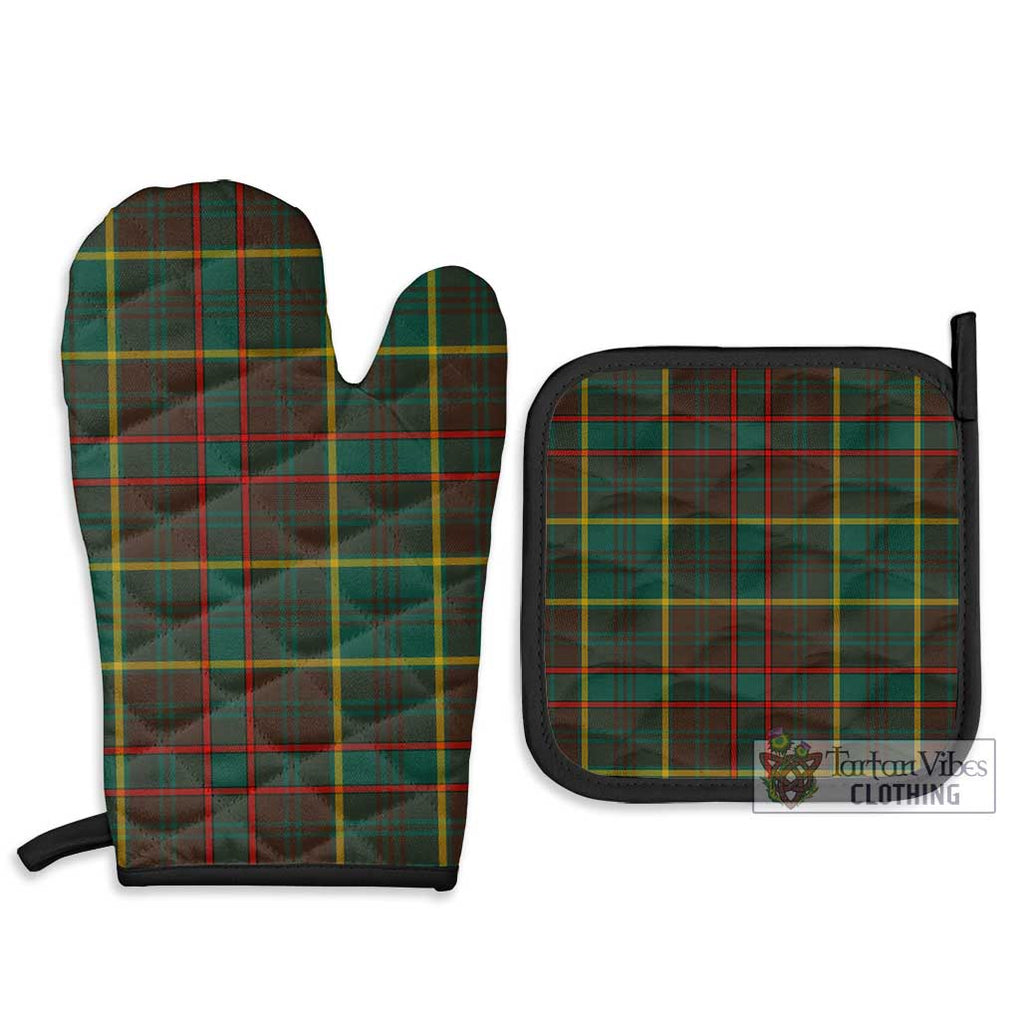 Ontario Province Canada Tartan Combo Oven Mitt & Pot-Holder Combo 1 Oven Mitt & 2 Pot-Holder Black - Tartan Vibes Clothing