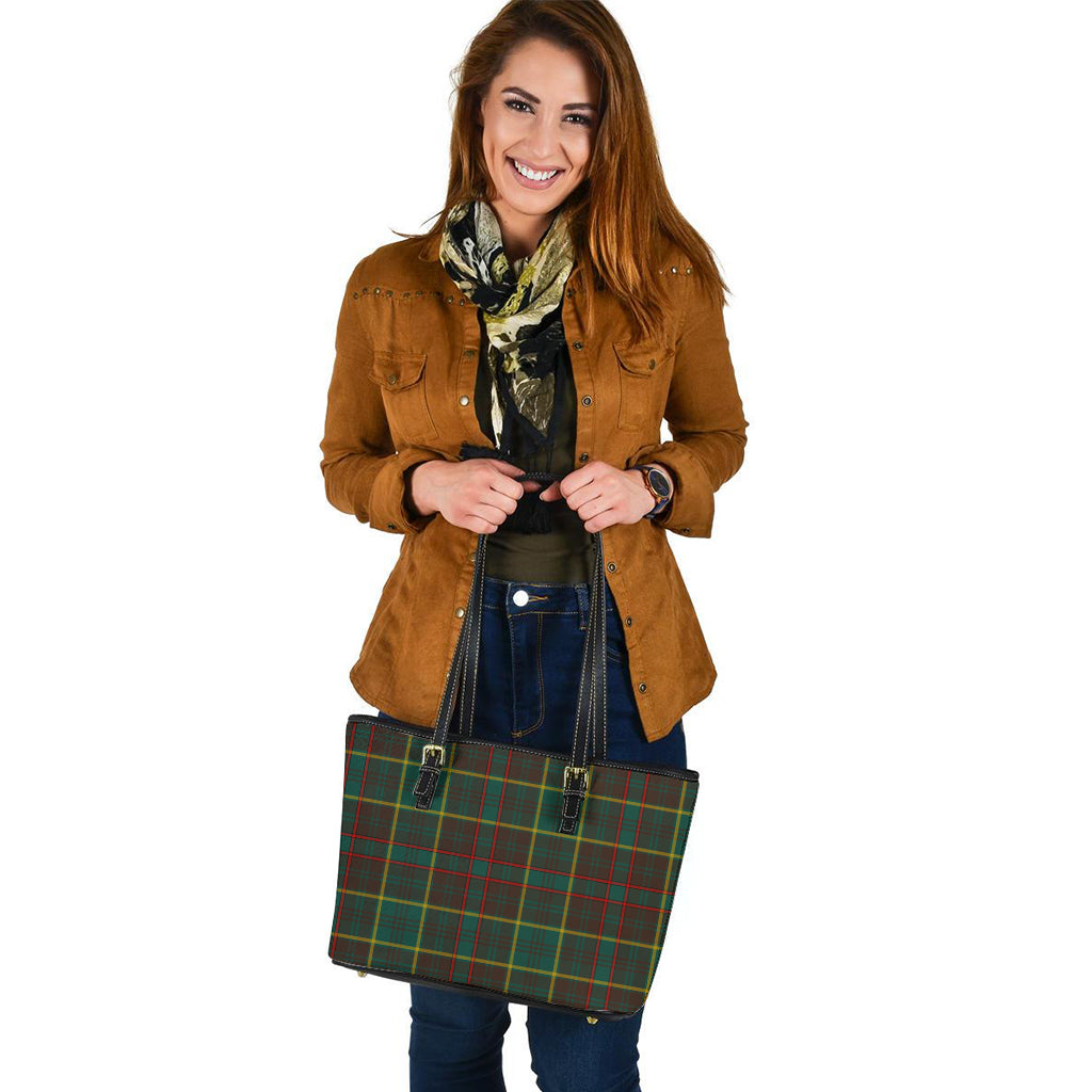 ontario-province-canada-tartan-leather-tote-bag