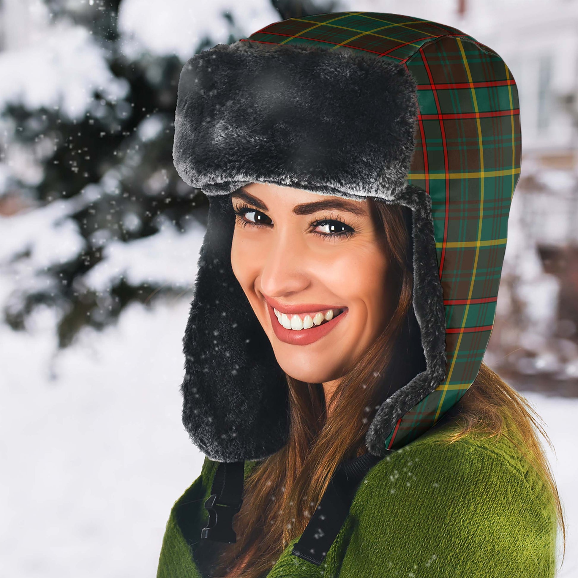 Ontario Province Canada Tartan Winter Trapper Hat - Tartanvibesclothing