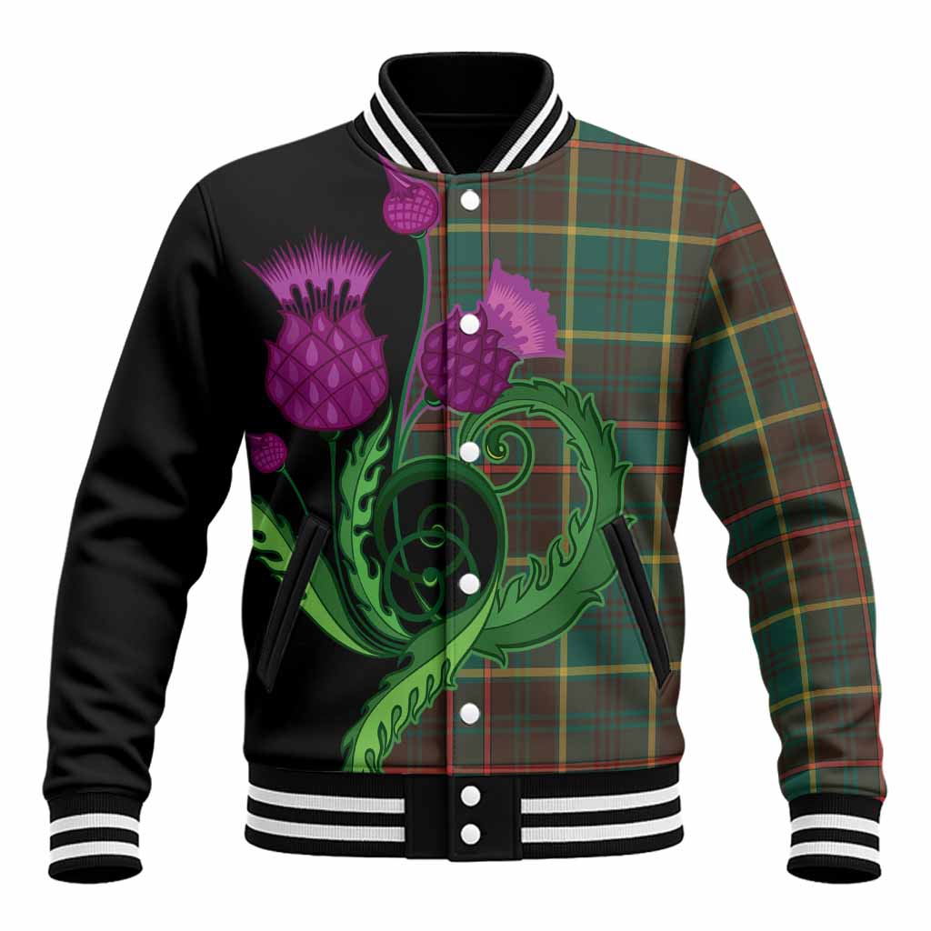 Ontario Province Canada Tartan Baseball Jacket Traditional Scottish Thistle