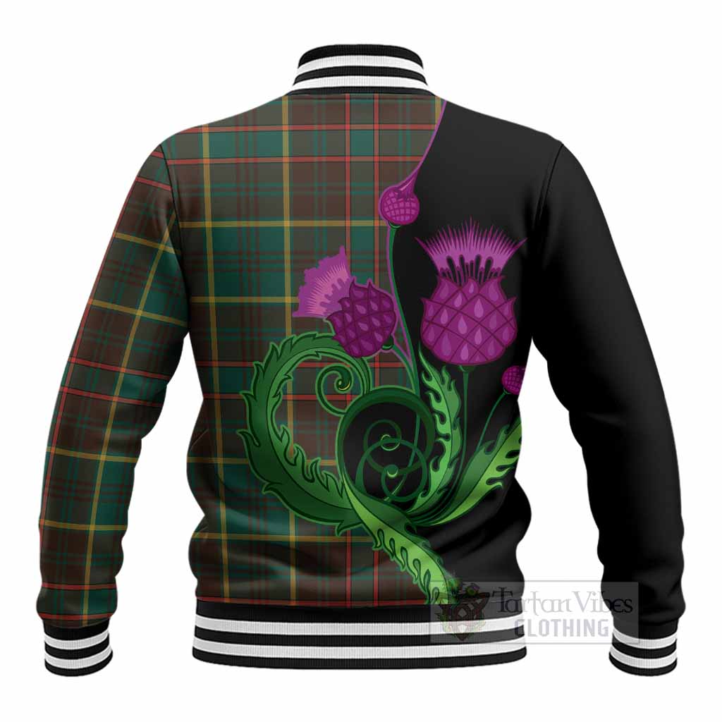 Ontario Province Canada Tartan Baseball Jacket Traditional Scottish Thistle