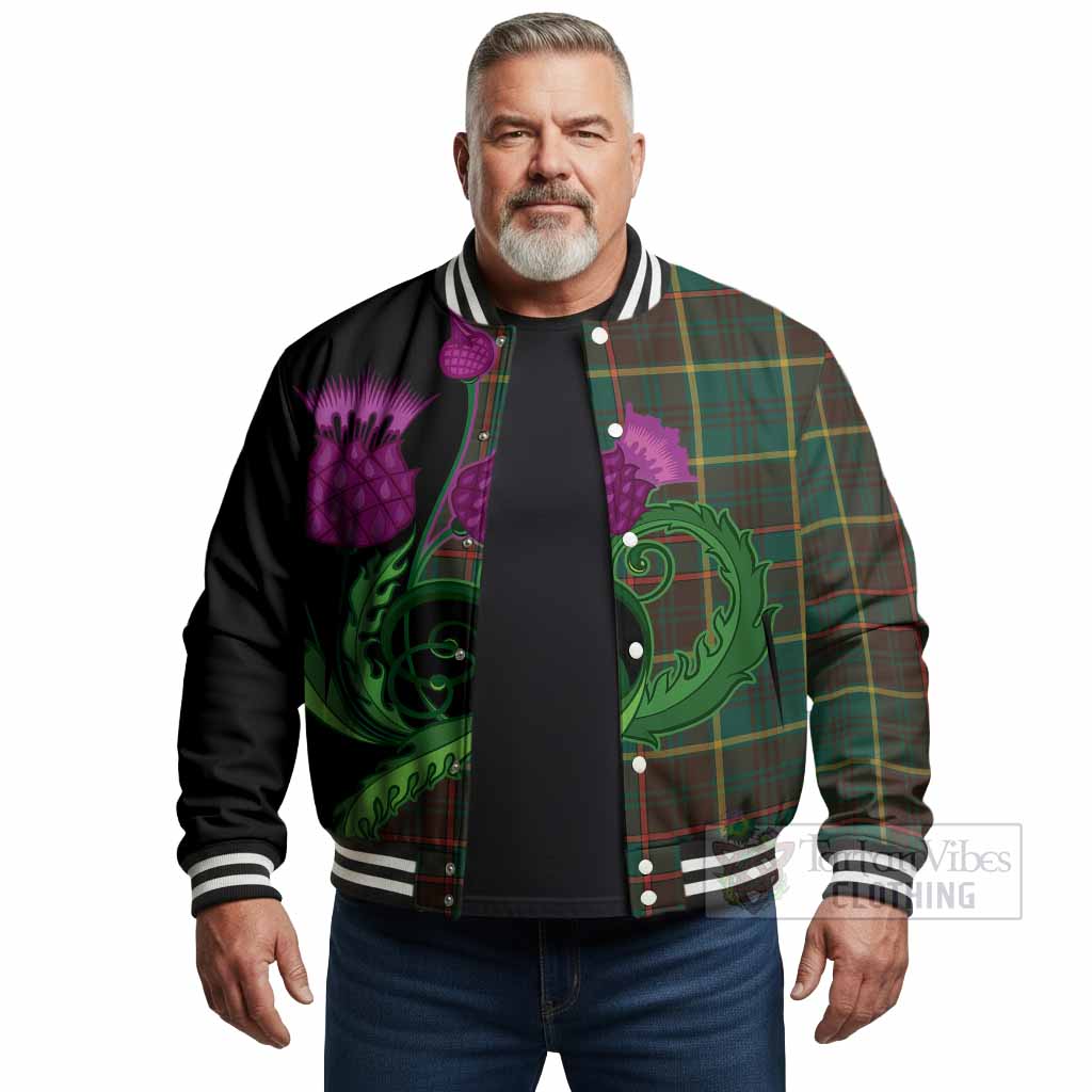 Ontario Province Canada Tartan Baseball Jacket Traditional Scottish Thistle