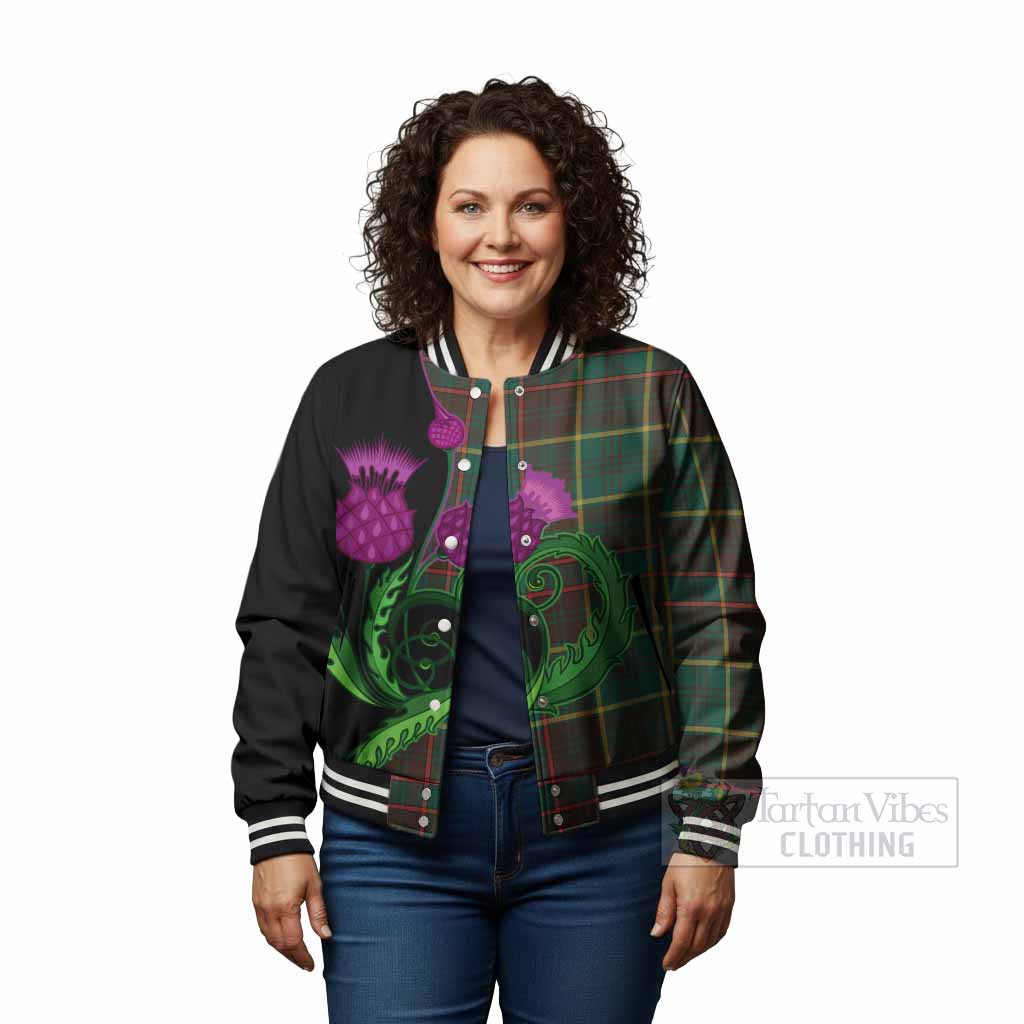 Ontario Province Canada Tartan Baseball Jacket Traditional Scottish Thistle