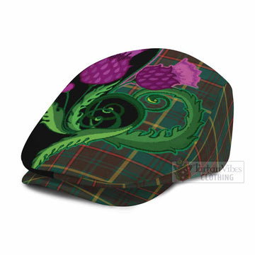 Ontario Province Canada Tartan Flat Cap, Jeff Cap Traditional Scottish Thistle