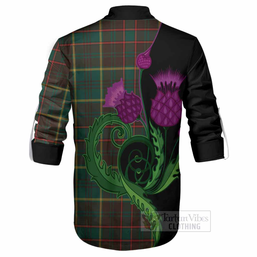 Ontario Province Canada Tartan Ghillie Shirt Traditional Scottish Thistle