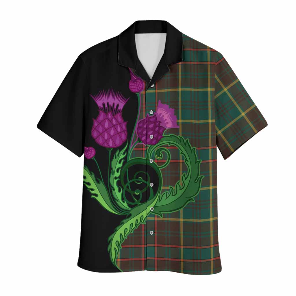Ontario Province Canada Tartan Hawaiian Shirt Traditional Scottish Thistle