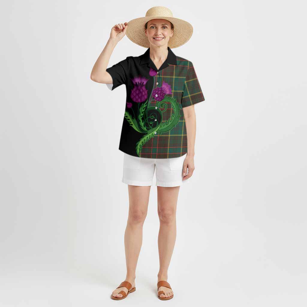 Ontario Province Canada Tartan Hawaiian Shirt Traditional Scottish Thistle
