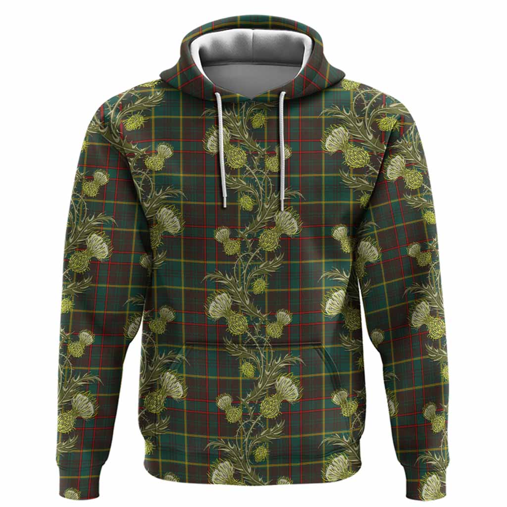 Ontario Province Canada Tartan Hoodie Seamless Scottish Thistle Flowers
