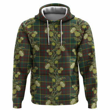 Ontario Province Canada Tartan Hoodie Seamless Scottish Thistle Flowers