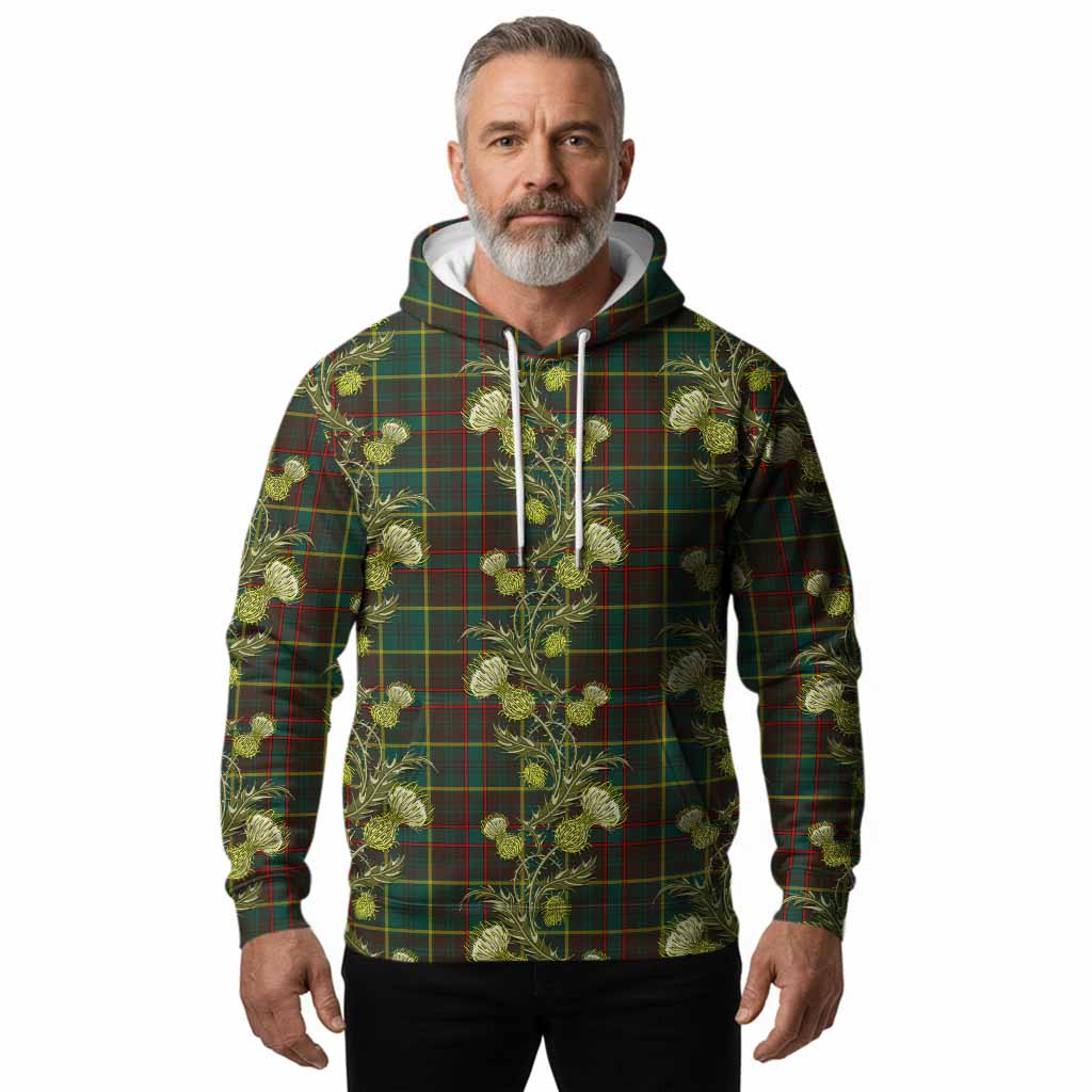 Ontario Province Canada Tartan Hoodie Seamless Scottish Thistle Flowers