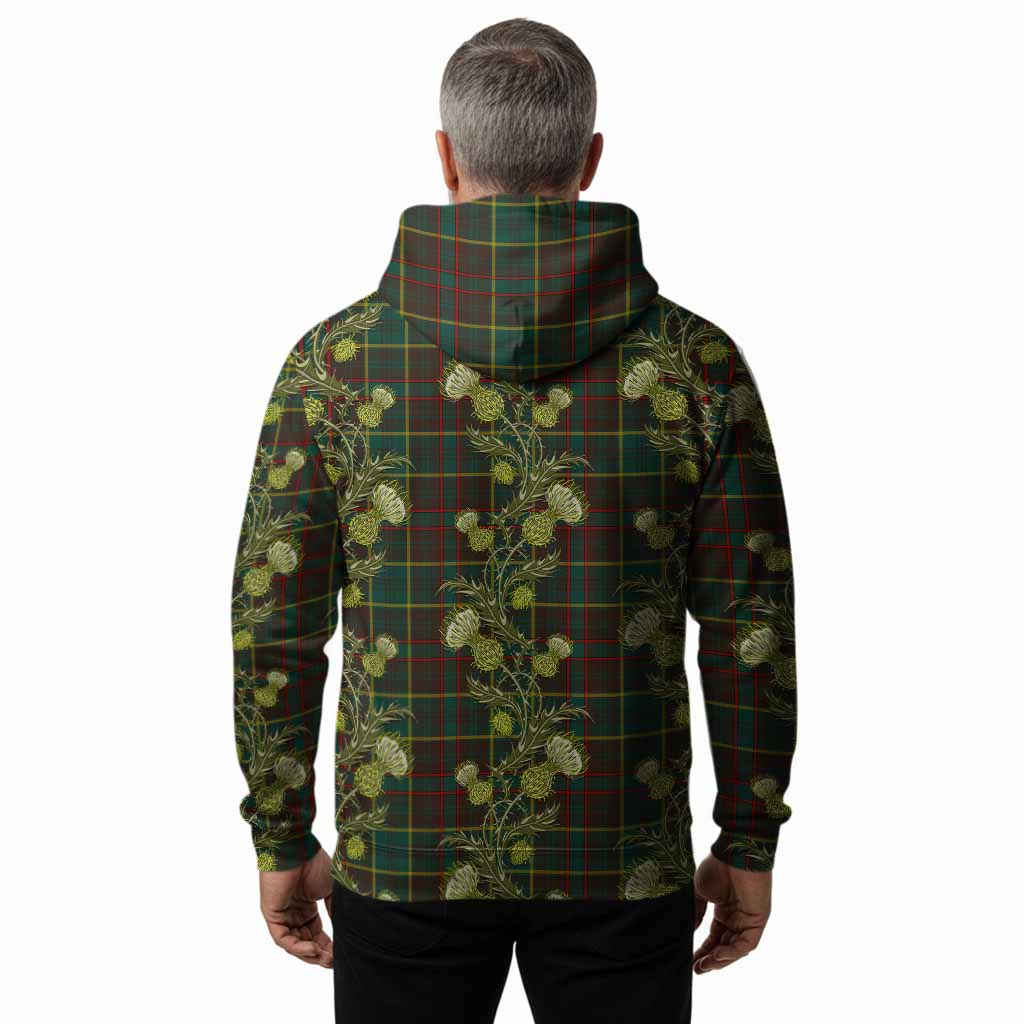 Ontario Province Canada Tartan Hoodie Seamless Scottish Thistle Flowers
