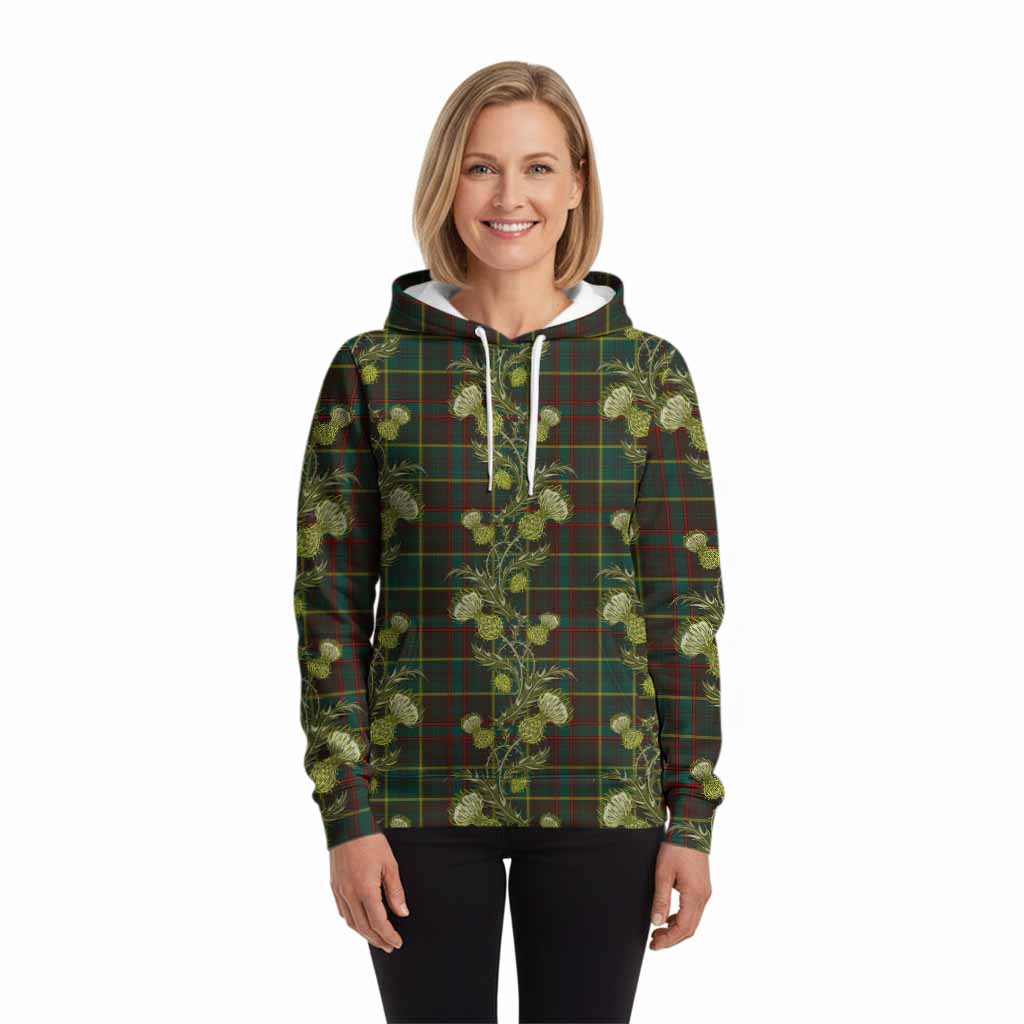 Ontario Province Canada Tartan Hoodie Seamless Scottish Thistle Flowers