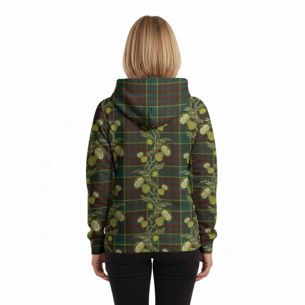 Ontario Province Canada Tartan Hoodie Seamless Scottish Thistle Flowers