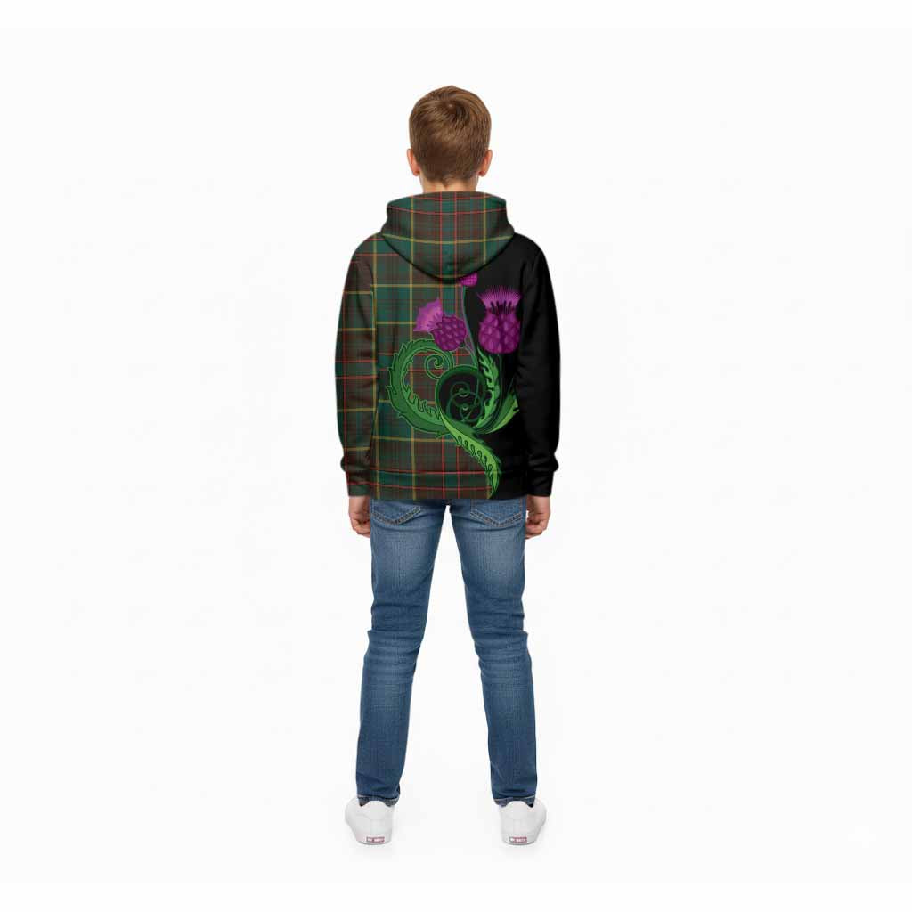 Ontario Province Canada Tartan Kid Hoodie Traditional Scottish Thistle