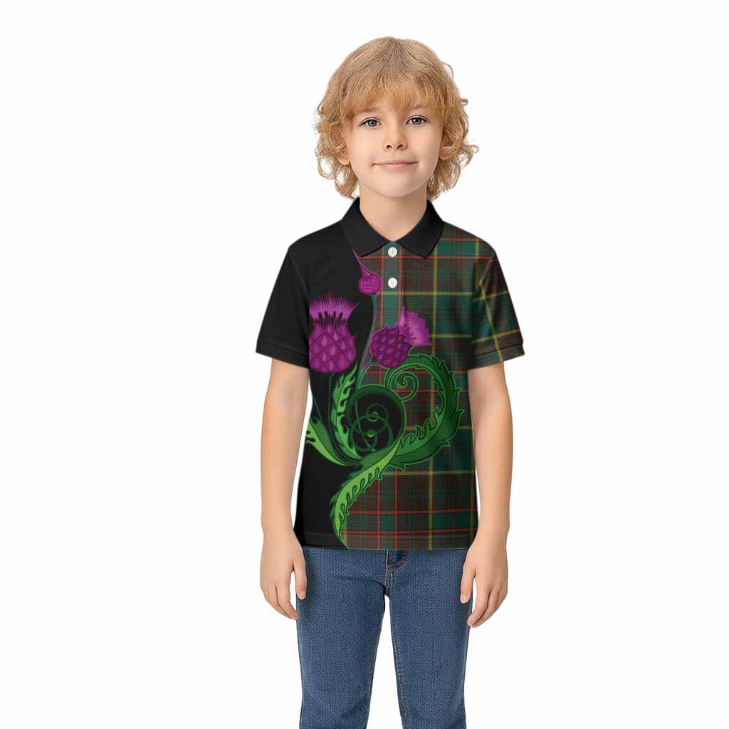 Ontario Province Canada Tartan Kid Polo Shirt Traditional Scottish Thistle