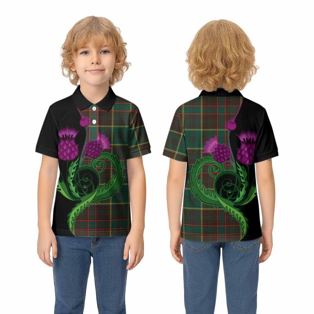 Ontario Province Canada Tartan Kid Polo Shirt Traditional Scottish Thistle