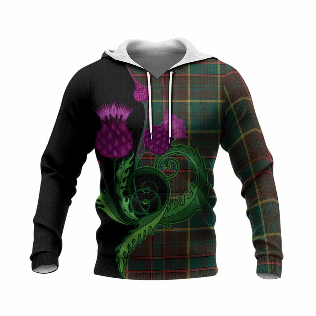 Ontario Province Canada Tartan Knitted Hoodie Traditional Scottish Thistle