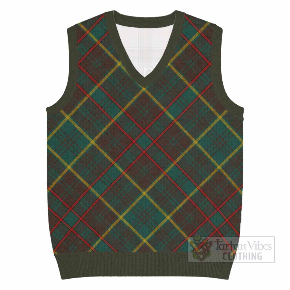 Ontario Province Canada Tartan  Knitted V-Neck Vest Cross Style