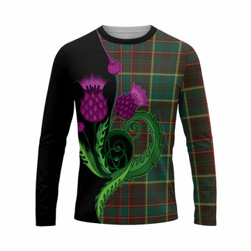 Ontario Province Canada Tartan Long Sleeve T-Shirt Traditional Scottish Thistle
