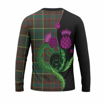 Ontario Province Canada Tartan Long Sleeve T-Shirt Traditional Scottish Thistle