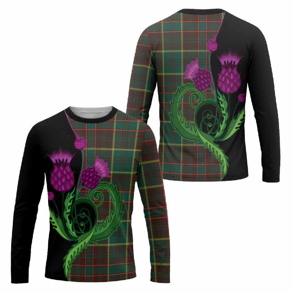 Ontario Province Canada Tartan Long Sleeve T-Shirt Traditional Scottish Thistle
