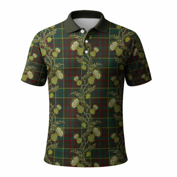 Ontario Province Canada Tartan Polo Shirt Seamless Scottish Thistle Flowers