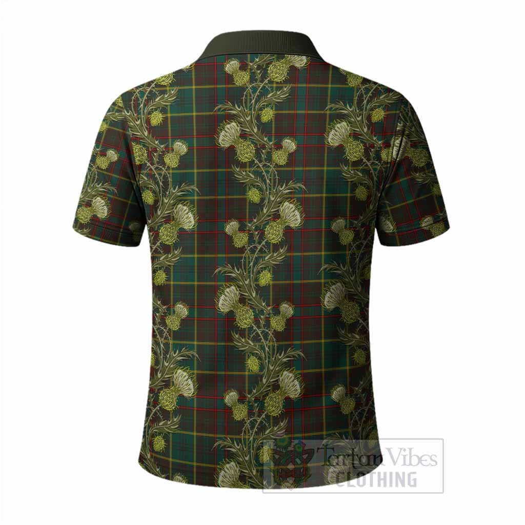 Ontario Province Canada Tartan Polo Shirt Seamless Scottish Thistle Flowers